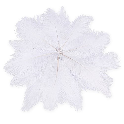 20 Stk. Straußenfeder Strauß Feder 25-30cm Weiss Hochzeit Party Fest Kostüm Deko
