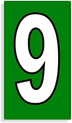 Green Number 9 Sticker For Wheelie Bin / Dustbin / House Door - Self Adhesive - Choose Number