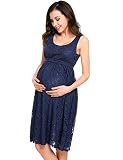 HOTOUCH Damen Umstandskleid Maternity Kleid Jerseykleid Schwangerschafts Kleid Spitzenkleid Tank Kleid Empire Kleid Spitzen Ärmellose Rundhals - 2