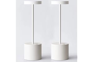 HYMZP Lampada da Tavolo Senza Fili，5000mAh Ricaricabile LED Lampada da Tavolo,Dimmerabile, Luce per Ristorante/Interno/Esterno-Bianco