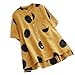 Produktbild TOPSELD T Shirt Damen, Frauen Weinlese Polka Punkt Druck O-Ansatz Knopf Short Sleeve Top Blusen T-Shirts