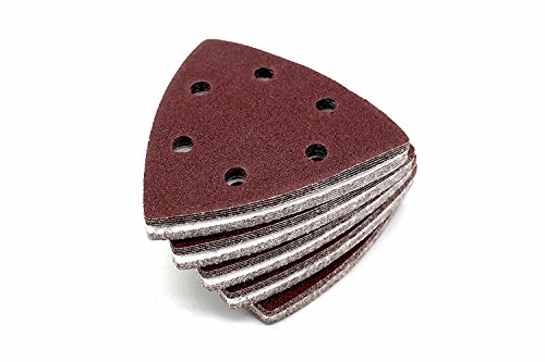 300 Stück Klett-Schleifdreiecke 93x93x93 mm Körnung je 50 x 40/60/80/120/180/240 für Delta-Schleifer 6 Loch - 2