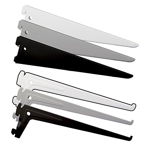 Regalsystem Regalträger P-Slot | 1-Reihig & 2-Reihig wählbar | 14 Größen 100mm bis 600mm wählbar | Träger für Wandschienen | Größe: 1-Reihig, 300mm Weiß