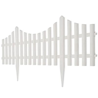 vidaXL Bordures de jardin blanc 17 pièces/10 m frontalière pelouse bord bordure