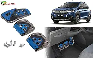 Selifaur - 3 Pcs Blue Non-Slip Manual Car Pedals kit Pad Covers Set for Xl6