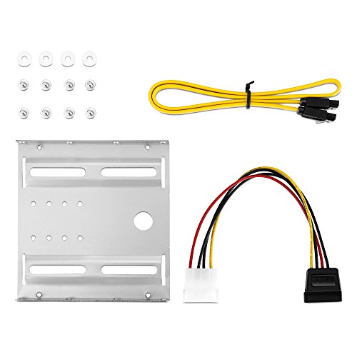 adaptare 46814 Einbau-Kit 6,35 cm (2,5 Zoll) Laufwerk in 8,9 cm (3,5 Zoll) Schacht mit 50 cm SATA Daten-/Strom-Kabel silber - 2