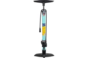 On Bike Pompa Gonfiaggio Ruote Bici in Acciaio con Manometro Integrato – Alta Pressione, Valvole Presta e Schrader – Impugnatura Ergonomica e Base Antiscivolo