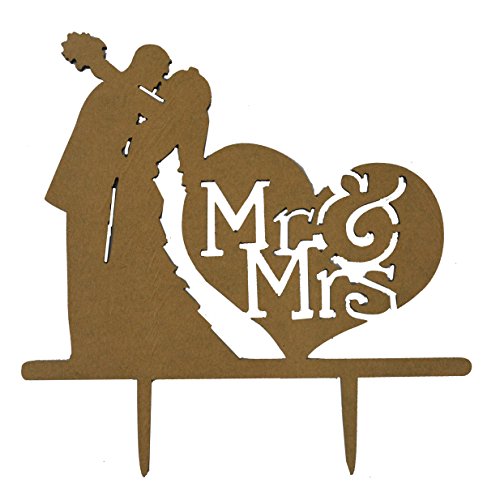 Heshifeng Mr & Mrs Tortenaufsatz, Hochzeitspaar, personalisierbar, aus Acryl, Kuchendekoration, Herr und Frau - 2