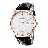 Lindberg & Sons Herren-Armbanduhr Quarz Schweizer Werk Analog Lederarmband Schwarz - Datumsanzeige - LS15SA4