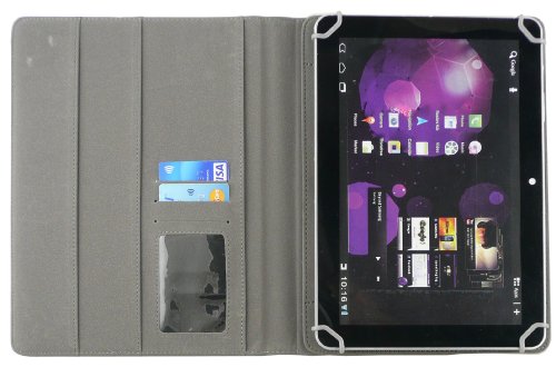 Emartbuy® Medion Lifetab S10346 10.1 Zoll Tablet Universalbereich Weiß Multi Winkel Folio Executive Case Cover Wallet Hülle Schutzhülle mit Kartensteckplätze + Weiß Eingabestift - 5