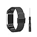 Produktbild WEINISITE Edelstahl Ersatz Milanese Loop-Edelstahl-Armband-Bügel-Bands für Fitbit Charge 2 (Schwarz)