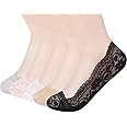 PLUMBURY Women's No-show Net Socks (Pack of 5) (PL-NOSHOWSOCKS-LACE-ASSORTED_5_Multicolored)