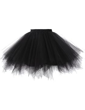 Poplarboy Damen Kurz 50er Vintage Petticoat Reifrock Mehrfarbengroß Unterröcke Braut Crinoline Ballett Blase Tutu...
