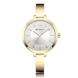 Easy Go Shopping Feinstahl mit Roségold Damenuhr Quarz-Uhr für Damen (Color : 1)