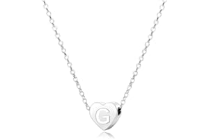 SUONIE S925 Argento A-Z Capitale Iniziale Cuore Ciondolo Collane per Le Donne Ragazze Signora per Mamma Sorella Amici Natale Compleanno Diploma Donne Choker Collana Piccole Collane Gioielli di Moda