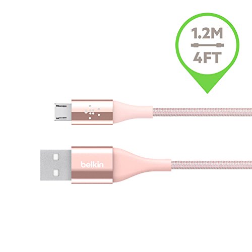 Belkin DuraTek Micro-USB/USB Kabel mit DuPont Kevlar (Premium Qualität, 1,2 Meter), rosegold - 2