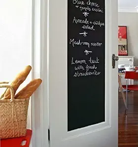 NOURISH Polyresin Wall Chalkboard Sticker with 6 Chalks (Black, Medium), Pack of 1
