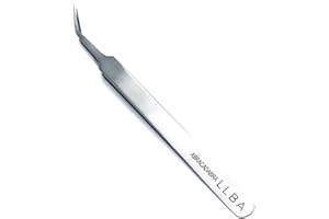 LLBA Lash Tweezer Professional Volume False Lash Application Tool | Multi Shapes & Purposes Tweezers | Non-Slip Grip Tweezers for Volume, Isolation & Classic Lashes (Silver, Abracadabra Isolation)