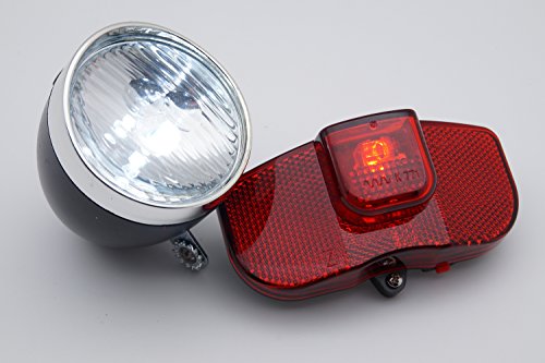 LED Hollandrad Matt Schwarz Fahrradbeleuchtung Set Rücklicht Scheinwerfer, Fahrradlampen - 5
