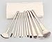 Contever® Premium Cosmetic Brush Set -12Pcs Professional Goat Hair Makeup Brush Tool Kit With White PU Pouch For Eyeliner Lip Powder Blush Face Brush Use