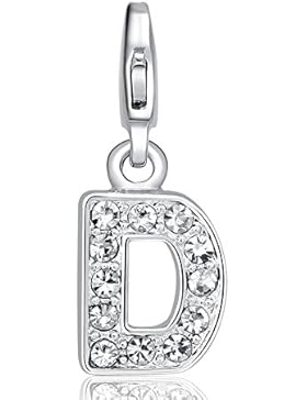 Morella Charms Anhänger Buchstabe D veredelt mit Zirkoniasteinen