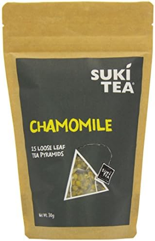 Suki Tea Organic Chamomile Tea - Pack of 15 Pyramid Tea Bags - Whole Chamomile Flowers - Floral - Great Taste - Brews in 3-6 Minutes