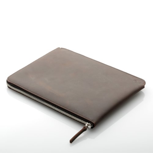germanmade. Apple iPad / Tablet Hülle mit Reißverschluss aus Leder earth / dunkelbraun - 4