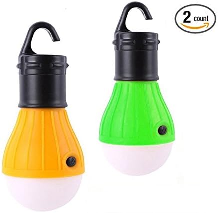 Camping Lights 2 Pack Battery Operated Lanterns for Camping Tent Hiking Home Indoor and Outdoor (Yellow Green)