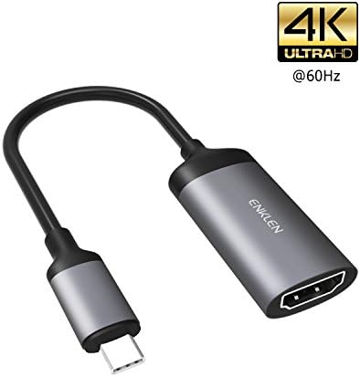 USB C to HDMI Adapter 4K @60Hz, ENKLEN Aluminum Type C USB 3.1 Male to Female for MacBook 2016/2017 MacBook Pro,Samsung Galaxy Tab Pro S,Chromebook ¡