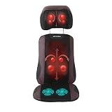 Respaldo de Masaje Eléctrico ZEROVIDA 3D Shiatsu Asiento Masajeador de Cuello y Hombro Masajeador de Cadera Masajeador Térmico Respaldo de Masaje Regulable Calor por Infrarrojos ,Negro y Morado