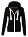 Ladies New Plain Casual Long Sleeve Pocket Hoody Top Womens Fixed Hood Stretch Front Zip Contrast Drawstring Detail Basic Hooded Jacket WOMENS PLAIN HOODIE LADIES HOODED ZIP ZIPPER TOP SWEAT SHIRT JACKET COAT SWEATER, SIZES (S-XL) (L, Black)