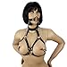 Produktbild BH Harness brustfrei mit Ring-Knebel Ø 4,00cm und Nippel-Klammern, Sklaven Brust-Geschirr mit Open-Cup, Mundknebel Gagring, Rollenspiel - SEE-X BDSM Bondage Erotik-Toy Mod-Nr 9051