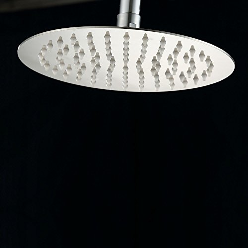 SAILUN Morderne Kopfbrause Regendusche Duschkopf Duschbrause Ultraslim Edelstahl Rund 12 Zoll Wasserfall Regenduschkopf - 2