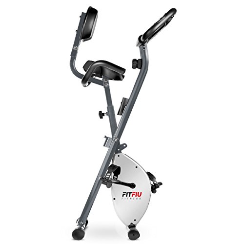 Fitfiu - BEST220  Bicicleta estática plegable con respaldo, unisex adulto, gris, talla única