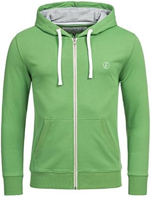 BANQERT Men-s Hoodie-s "Basic Principle" | FAIR wages | "active-brushed" cotton sweater-s longsleeve-s | Zip Up Hooded Sweatshirt-s for guy-s Hoody-s Pullover-s | Green , M Medium