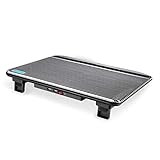 [Rutschhemmende Lünette] Mit einer rutschfesten Blende kann die Blende in die Nut vor dem Kühlpad eingesetzt werden, um ein Abrutschen des Laptops zu verhindern und für Laptops jeder Stärke geeignet.