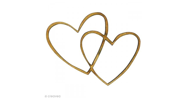 Ineinander Verschlungene Herzen Mdf 2 7 X 4 Cm Erde Und Holz Kreationen Amazon De Kuche Haushalt Wohnen