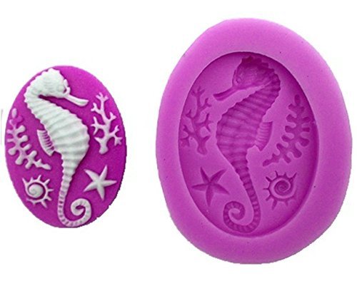 Europe Silicone Mold Maker Silikonform für Heimwerker mit Meeresmotiven (Seepferdchen, Alge, Koralle, Seestern), klein Geeignet für die Herstellung von Gegenständen aus Seife, Gips, Harz, Eis, Keramik, Ton, Wachs und anderen gegossenen Materialien, die für das Heimwerken geeignet sind. Formen geeignet für die Herstellung von selbstgemachten Gegenständen - Gegenstand: Meeresmotive Seepferdchen Seestern Algen