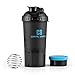 Produktbild CAPITAL SPORTS Shakster • Eiweiß Shaker • Protein Shaker • Diät Shaker • Fitness Mixer • 600 ml • tragbare Trinkflasche mit Mixkugel • abschraubbarer Pulverbehälter • BPA frei • schwarz