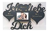 liebe geschenke für freund Individuelle Herzen Pärchen Gestaltung Deko Figur Natur Pappel Holz Wand-Tattoo Fotorahmen für Verheiratete Erwachsene Verlobungsgeschenke