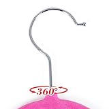 Songmics 20 Stück Kinder-Kleiderbügel mit Samt überzogen, 360 Grad drehbar, Antirutsch rosa 30 cm CRF20P - 3