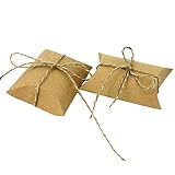 Accesorio delicado: esta caja es una caja de papel kraft de estilo vintage hecha de papel de alta calidad. Consta de 50 piezas caja y cuerda de cáñamo. Con un cordón a un nudo, tiene una muy buena decoración y práctico.