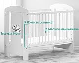 Beige – Weiß 120 x 60 cm Gitterbett mit Schaum Matratze Gratis Babybett Kinderbett ekmTRADE - 2