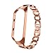 Produktbild Für Xiaomi Mi Band 3,Milanese Rosegold Edelstahl-Armband Uhrenarmbänder Uhrband Watch Band Watch Strap Uhr Unisex mit Edelstahlschliesse Faltschließe (Rosa)