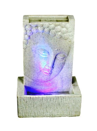 Brunnen Buddha Zimmerbrunnen mit LED Wohnung Entspannung Dekoration antik Luftbefeuchtung Deko Wohnzimmer