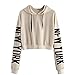 Produktbild Hffan Damen Briefe Pulli Sweatshirts Hoodie Sport Langarm Reißverschluss Pullover Outerwear Hoodie Sweatshirt Tops Blusen Oberteil Cardigan Hemd Pullover Kapuzenpullover (Beige, M)