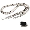 URBAN CREATION Big Metal Cross-Body Chain Purse Strap Replacement for Mini Wallet,Waist Pack,Chest Bag (Color-Silver,100 CM)