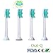 Produktbild Oral-Q Ersatzbürstenköpfe - Kompatibel mit elektrischen Zahnbürsten von Philips Sonicare HX6014/26/31/35 (HX6011, HX6012/26, HX6013, HX6018/05/07/26) ProResults Standard Schallzahnbürstenköpfe