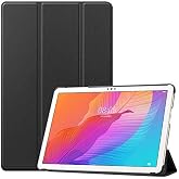 Elfia Huawei MatePad 11.5 2023 ile Uyumlu Kılıf Arkası Şeffaf 2 Farklı Stand Olabilen Sert Silikon İnce Tablet Kılıfı Siyah