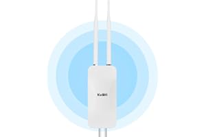 KuWFi AC1200 MU-MIMO Outdoor WiFi Extender,IP65 Dual Band 2.4GHz+5GHz, Outdoor Wireless Access Point with PoE Powered, Outdoor Access Point Support Cloud Service/AP Mode,Wall/Celling Mount,for Garden